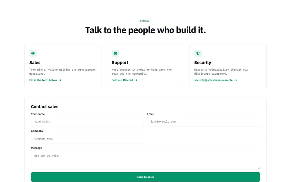 Dev routes — bricks contact & forms template