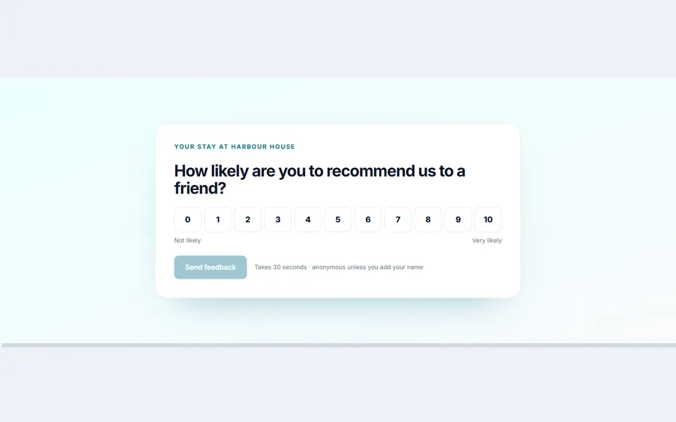 Feedback score form — contact & forms template
