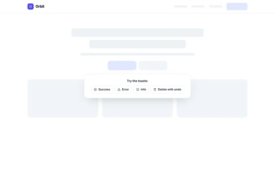 Toast notifications — cookie banners & popups template