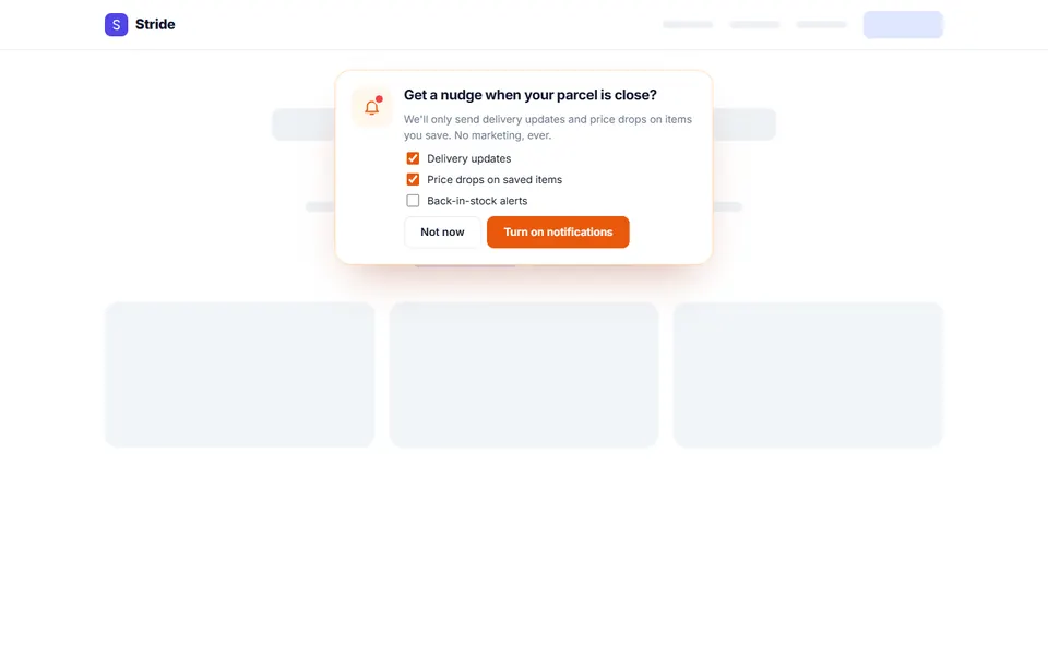 Notification soft ask — cookie banners & popups template
