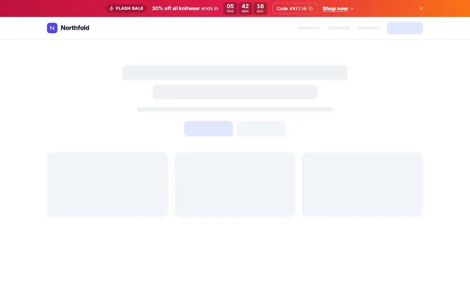 Flash sale countdown bar — cookie banners & popups template