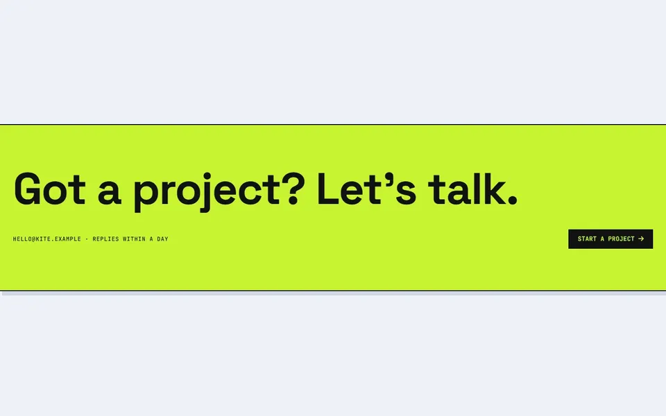 Studio lime block — bricks call to action template