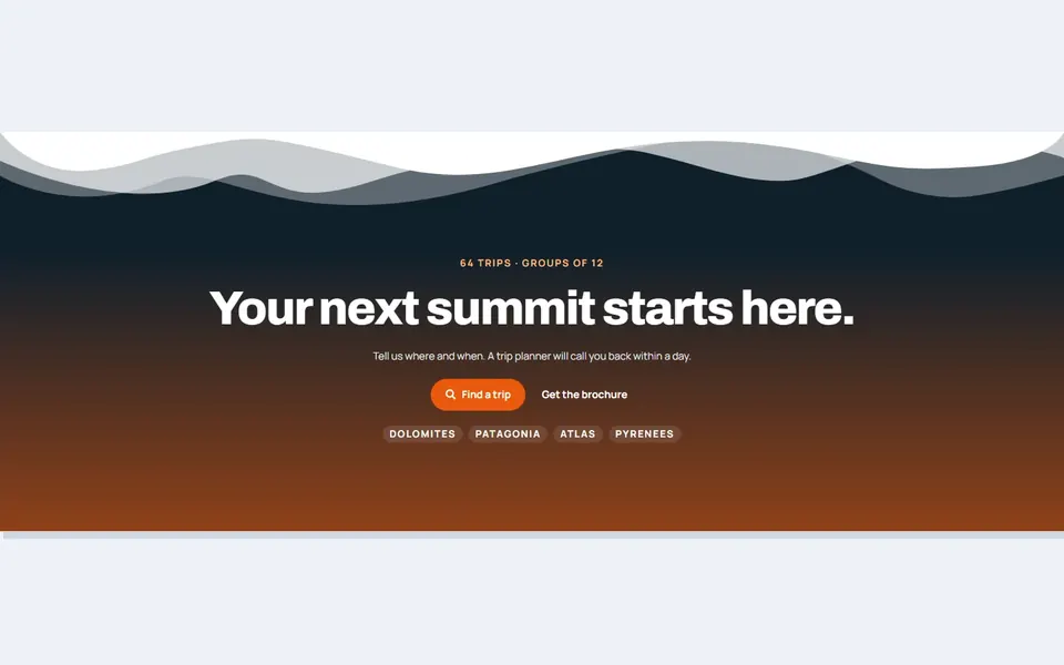 Adventure mountain CTA — elementor call to action template