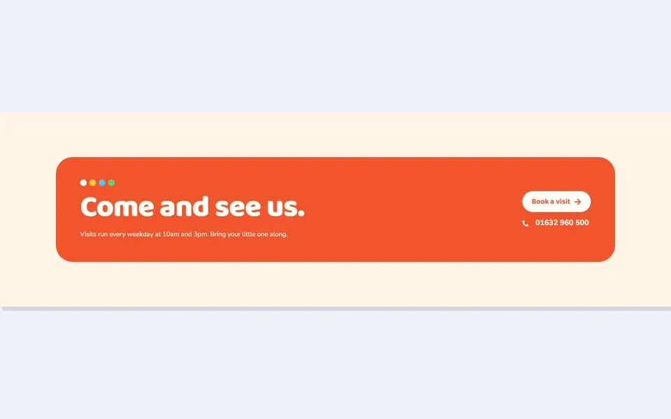 Nursery visit card — elementor call to action template