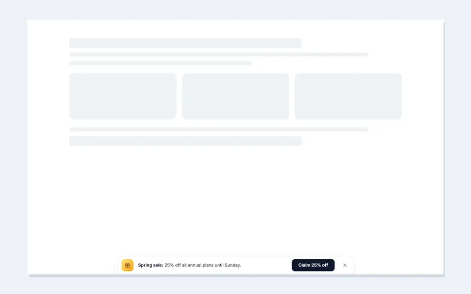 Sticky bottom bar — call to action template