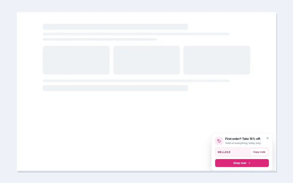 Corner slide in offer — call to action template