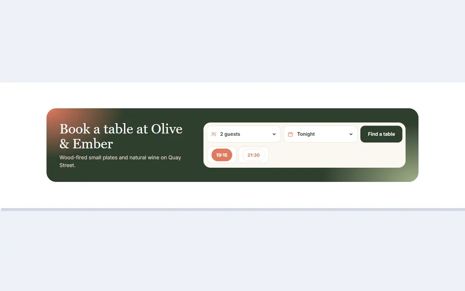 Quick table booking CTA — call to action template