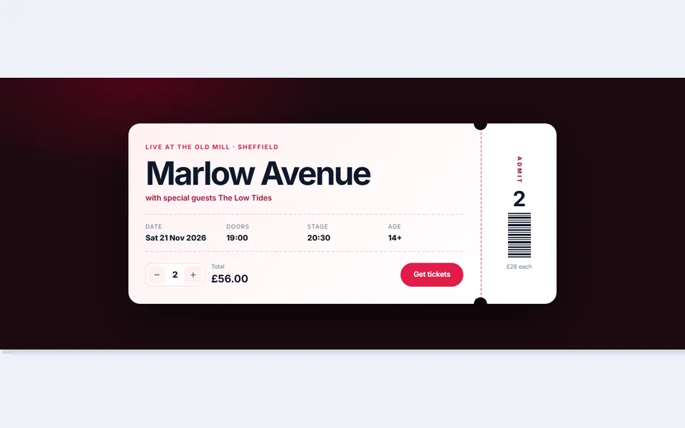 Ticket stub CTA: call to action design