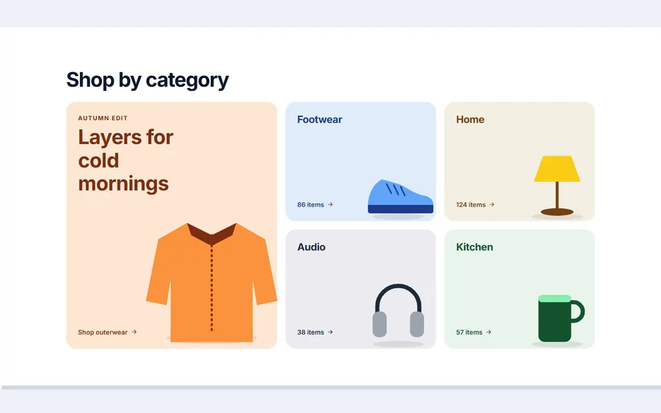 Category banners — e-commerce template