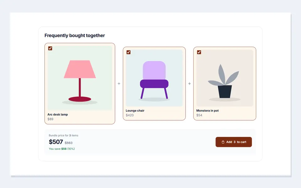 Bundle builder — e-commerce template