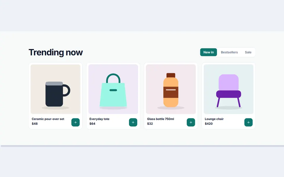 Tabbed collection — e-commerce template