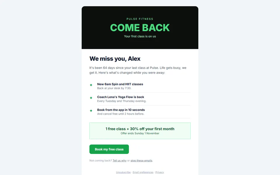 We miss you — email templates template