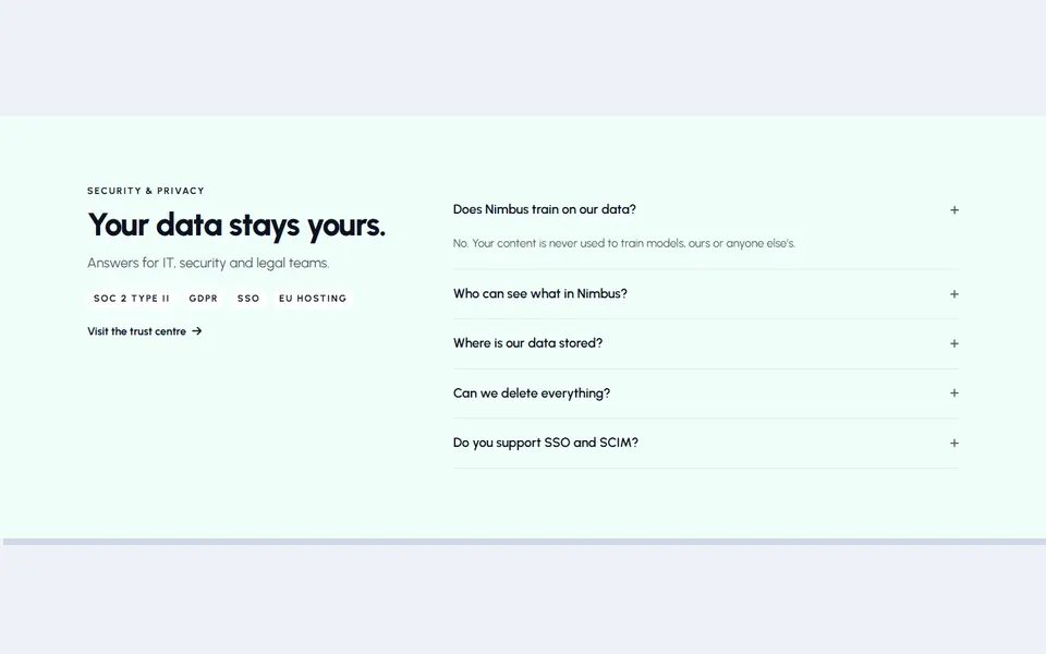 AI security — bricks faq sections template