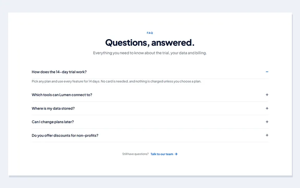 SaaS centred — elementor faq sections template