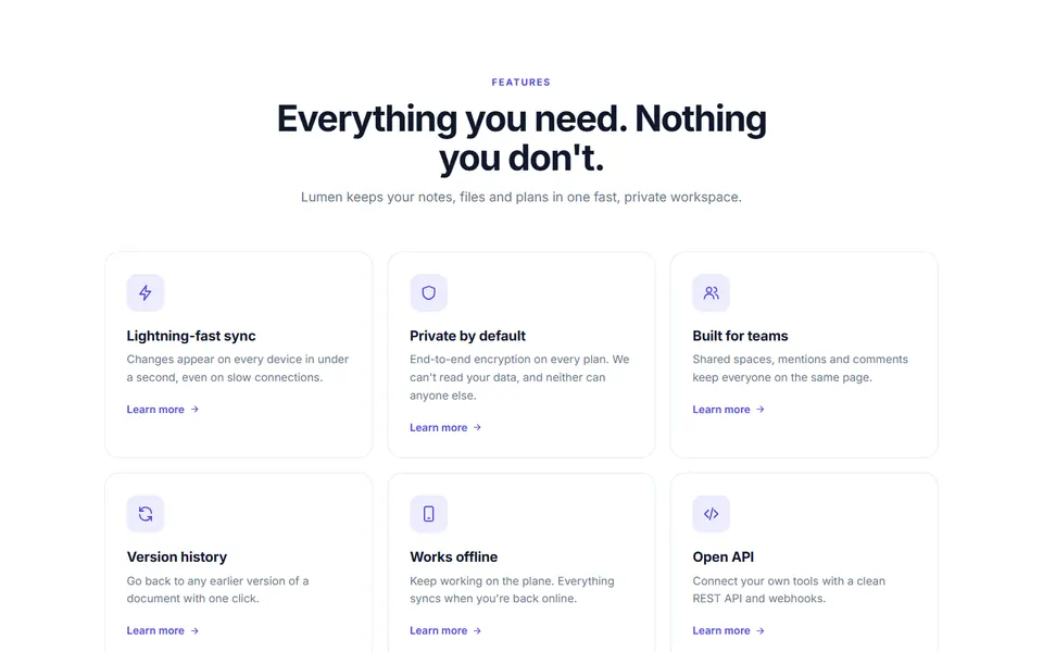 Feature sections templates