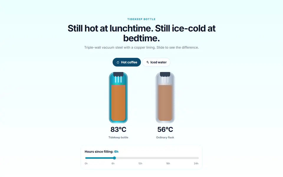 Temperature proof slider — feature sections template