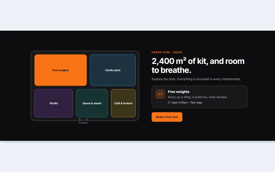 Clickable floor plan — feature sections template