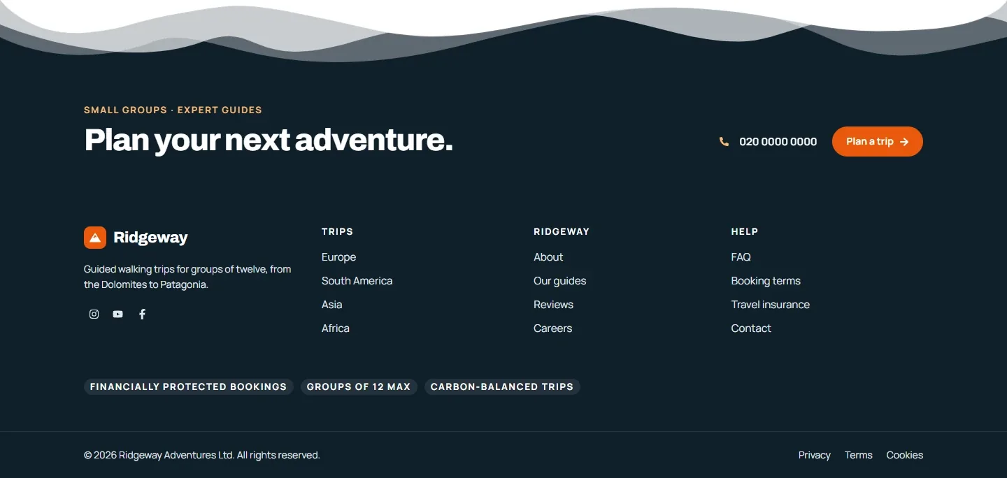 Elementor design: Adventure mountains