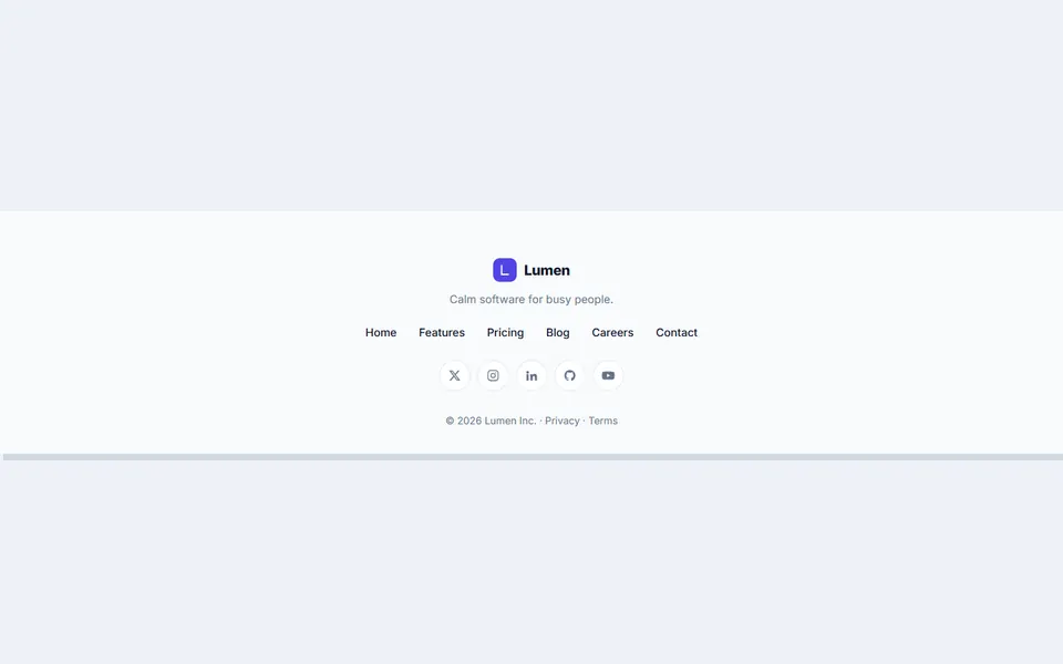 Centred simple — footers template