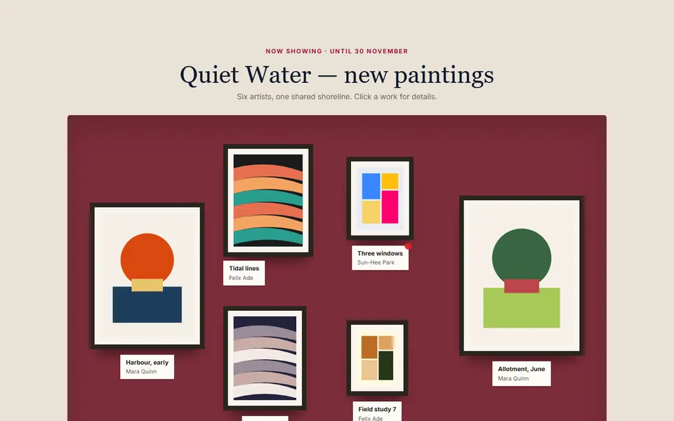 Exhibition wall — gallery & portfolio template