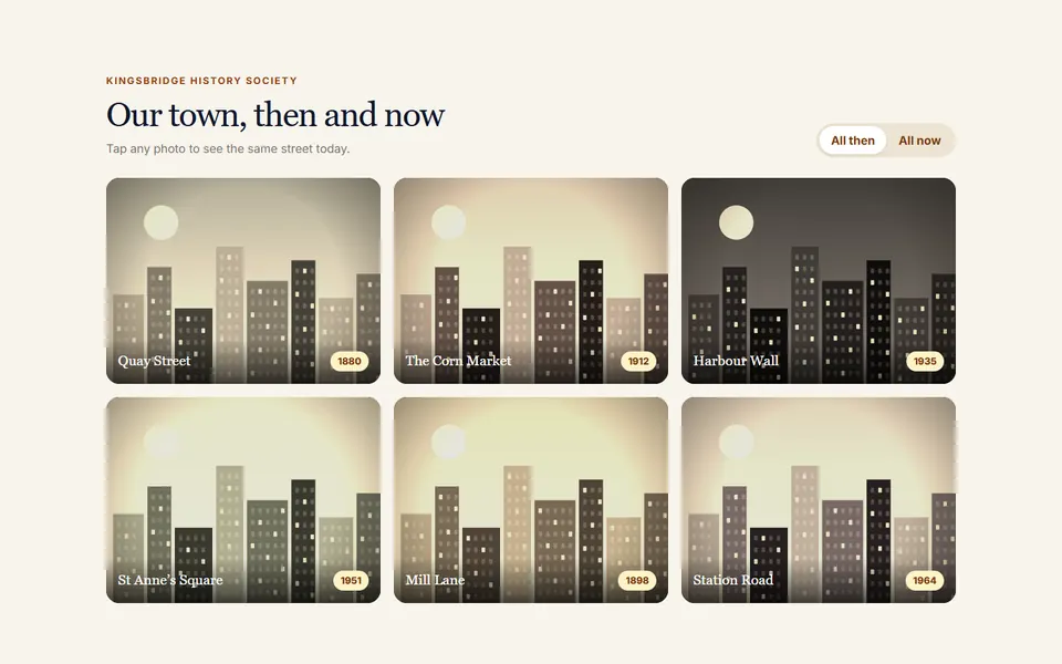 Then and now grid: gallery & portfolio design