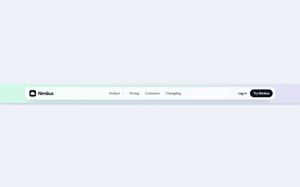Floating glass bar — bricks headers & navbars template
