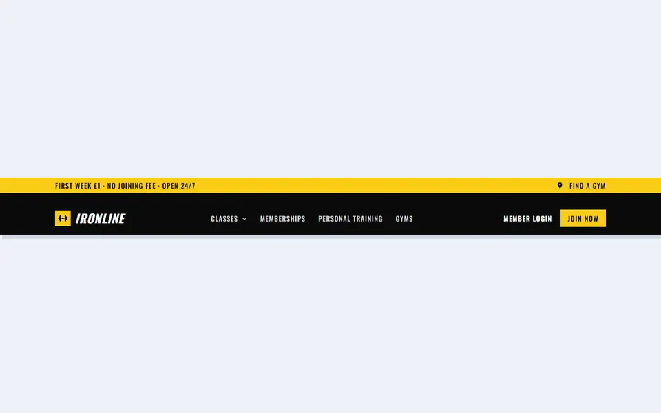 Gym bold black — bricks headers & navbars template