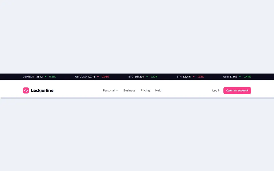 Fintech rates ticker — bricks headers & navbars template