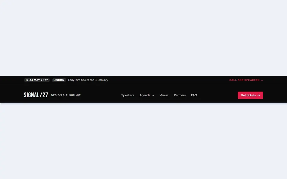 Conference dates — bricks headers & navbars template