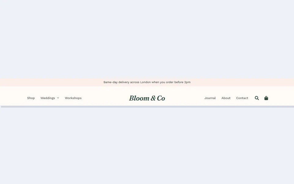 Florist split menu — elementor headers & navbars template