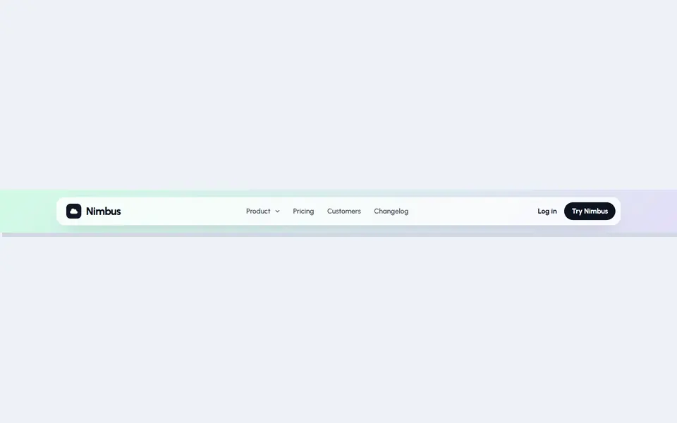 Floating glass bar — elementor headers & navbars template