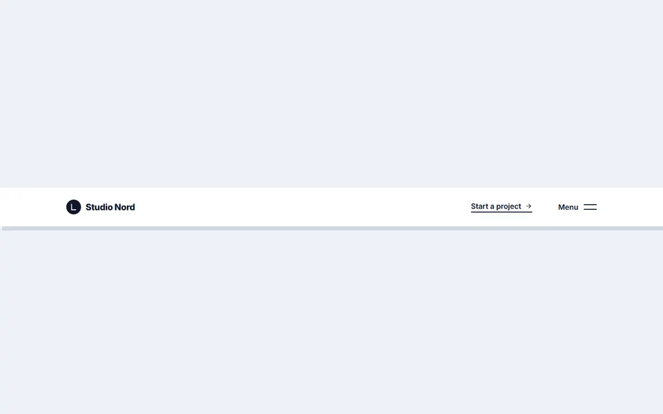Minimal full screen menu — headers & navbars template