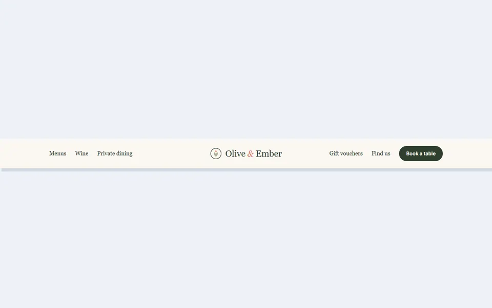 Restaurant header — headers & navbars template