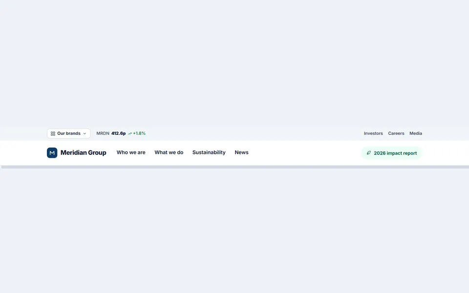 Corporate group header — headers & navbars template