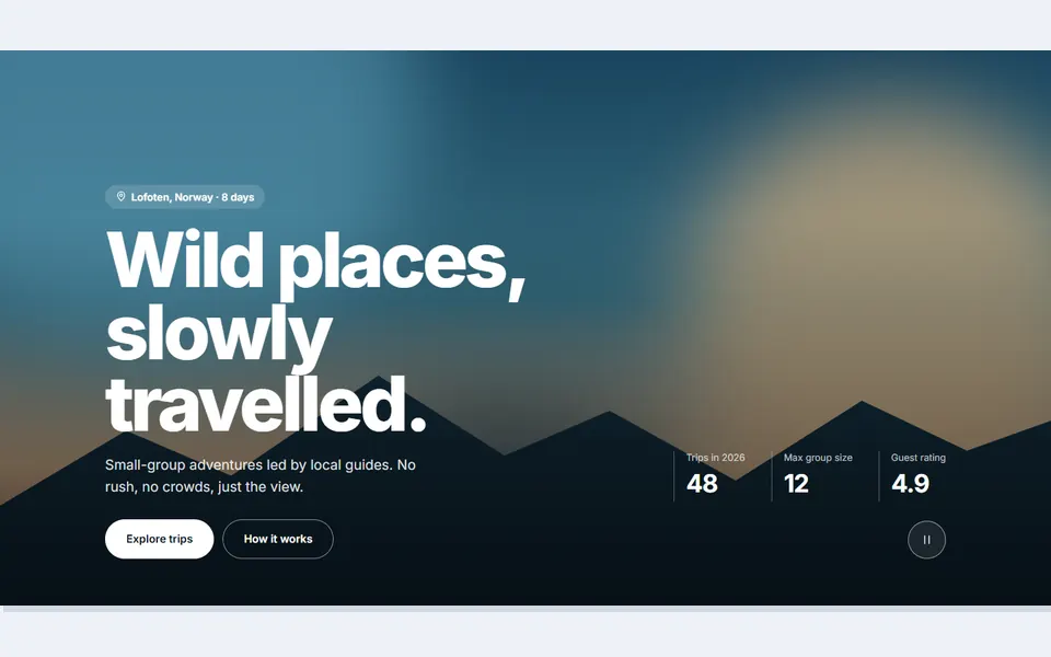 Video background — hero sections template