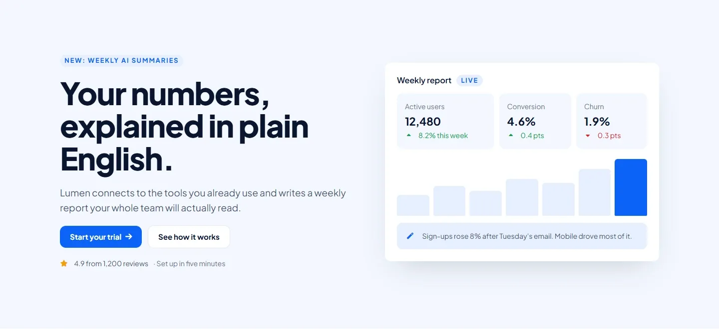 Lumen: free Bricks landing page template