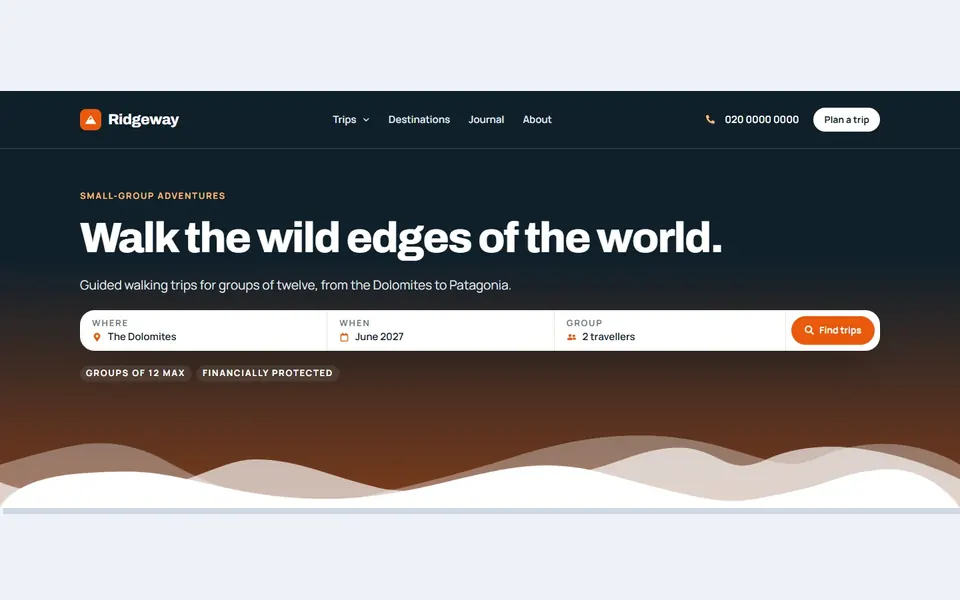 Ridgeway — landing pages template