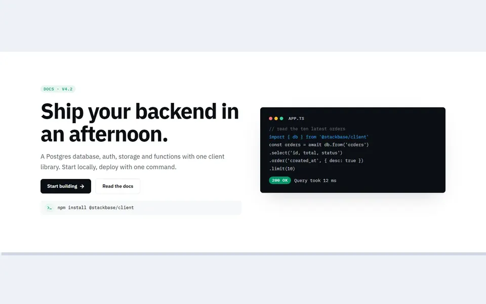 Stackbase — landing pages template