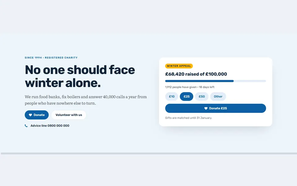 Common ground — landing pages template