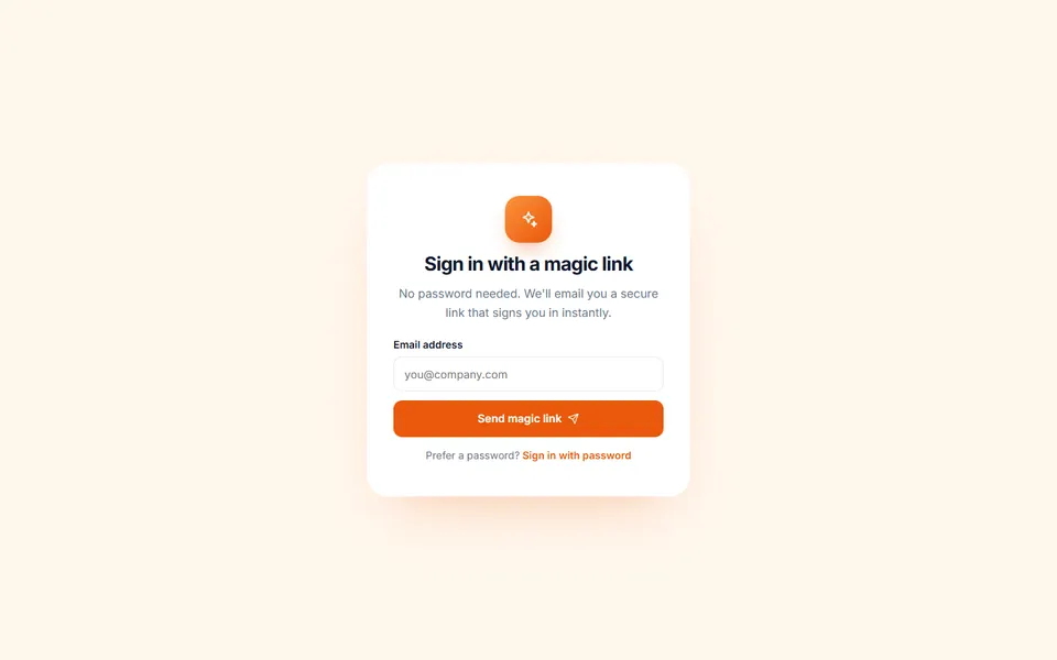 Magic link — login & sign-up template