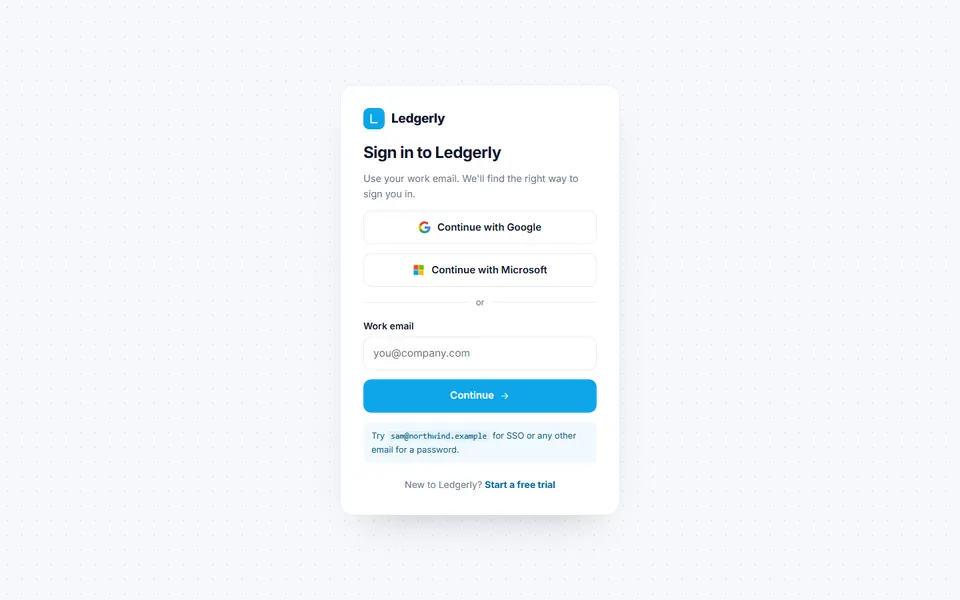 Identifier first sso login — login & sign-up template