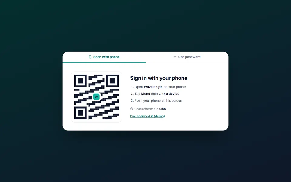 Qr code login — login & sign-up template