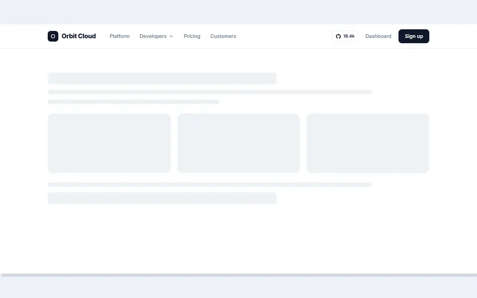 Developer platform menu — mega menus template