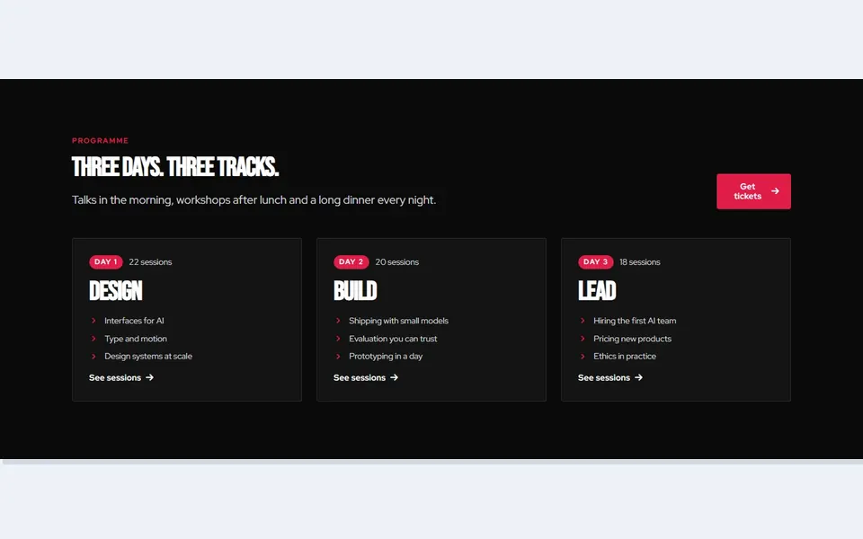 Conference tracks: services design