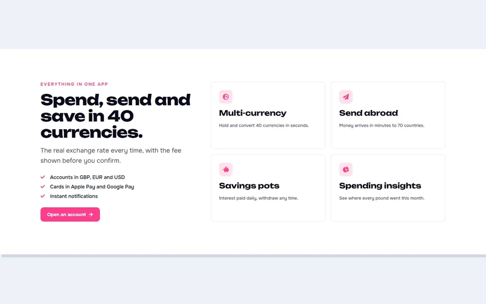 Fintech features split — elementor services template