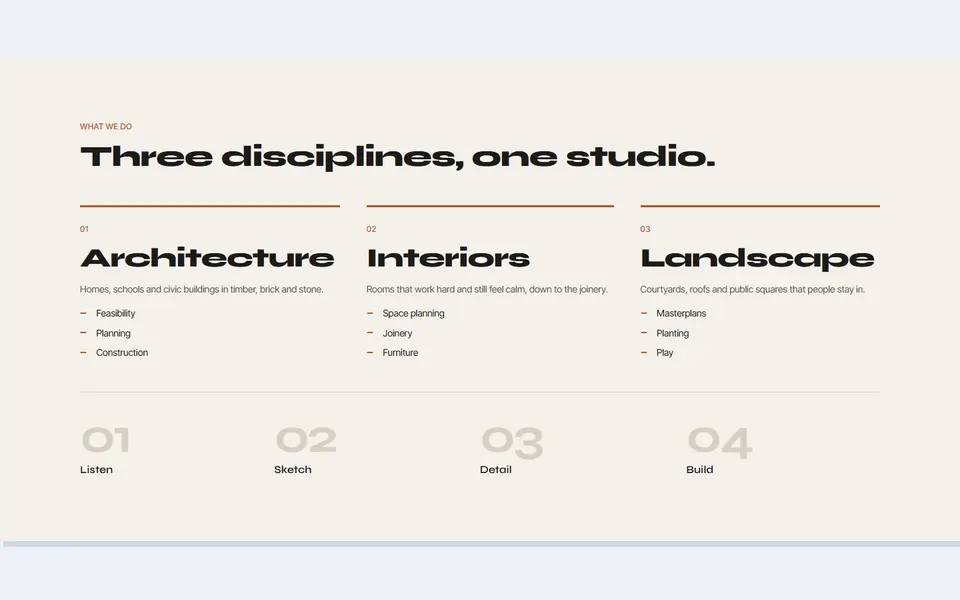 Architect disciplines — elementor services template