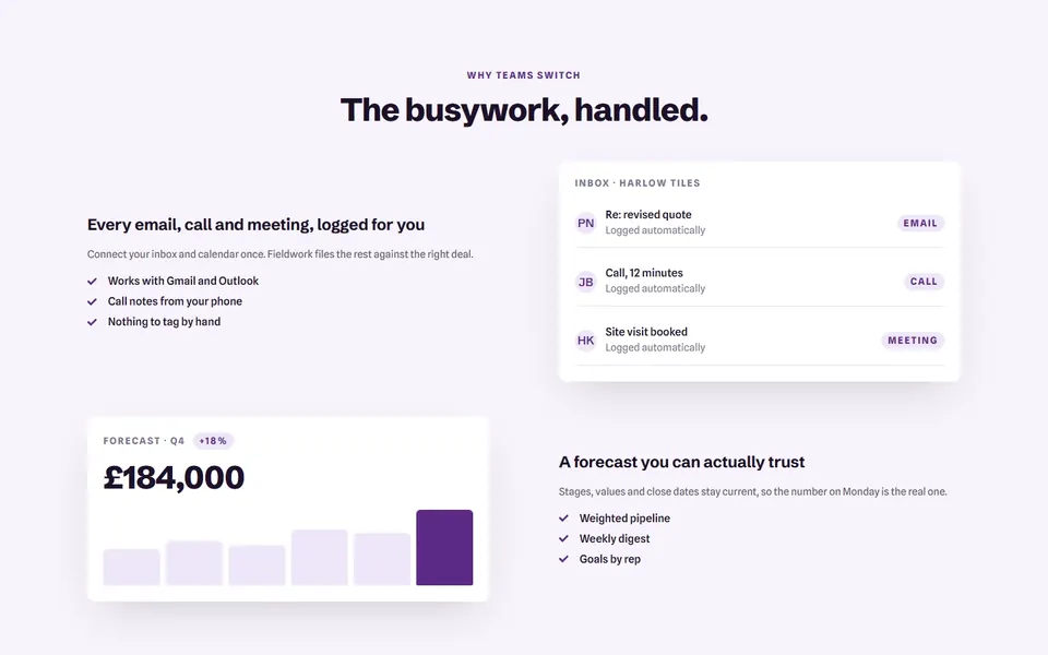 CRM alternating rows — elementor services template