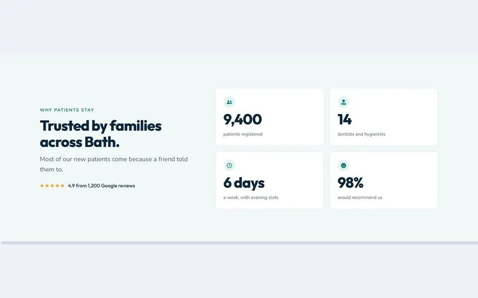 Clinic stat cards — elementor stats & numbers template