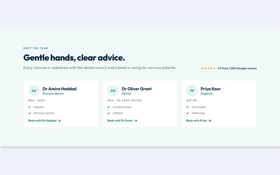 Clinic dentists — elementor team & about template
