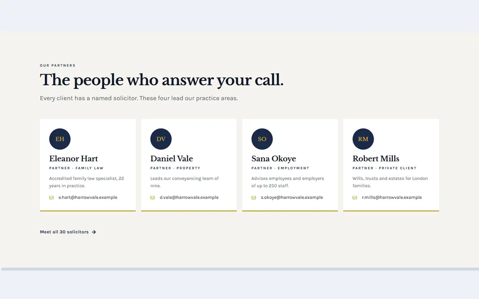 Law partners — elementor team & about template